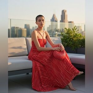 BCBGMaxAzria Elegant Red Evening Gown